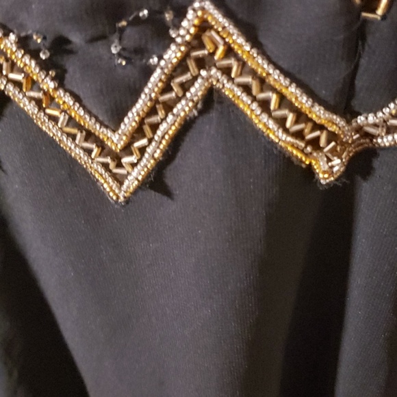 A black and gold silk evening dress - Picture 4 of 5